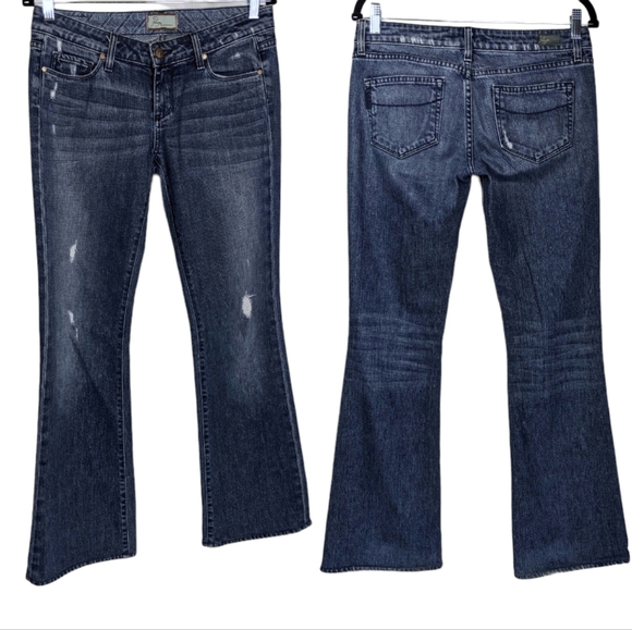 PAIGE Laurel Canyon Distressed Bootcut Jeans Sz 28 - Picture 1 of 14